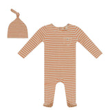 Fragile Rib Stripe Footie w Hat