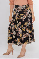 Ivee Floral Print Tiered Skirt