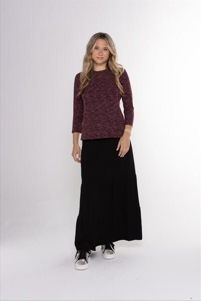 Ivee Ribbed Tiered Maxi Skirt