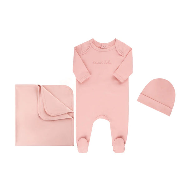 Tricot Bebe Signature Footie & Beanie & Blanket