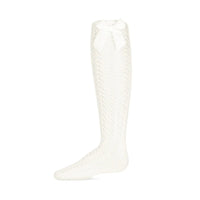 Memoi Crochet Bow Knee Sock