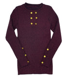 Bzzy 1211 Girls 6 Button Rib Sweater