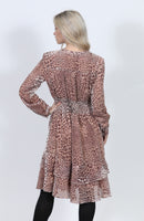 Harper WA2105-B Leopard Velvet Dress