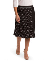 Draw Polka Dot Pleated Skirt