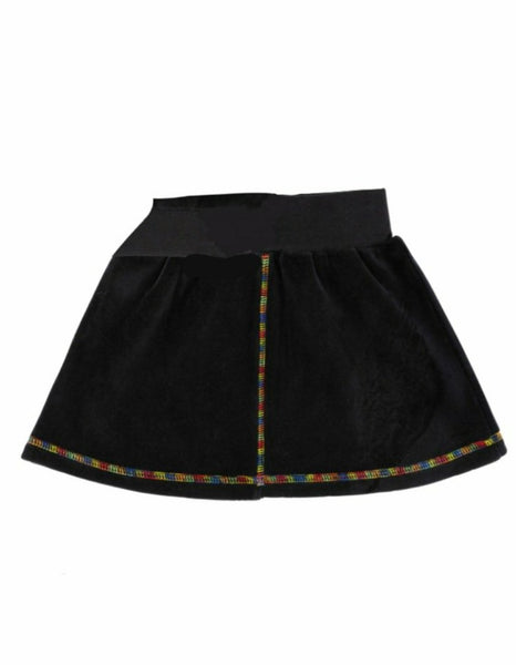 Bopop Velour Colorful Stitching Skirt