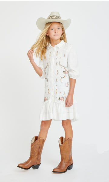 Porter Embroidered Buttoned Down Dress