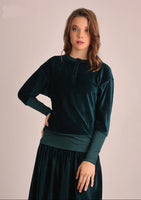 Blossom Velour Ribbed Henley Top
