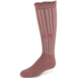 Zubii Striped Texture Bow Knee Sock