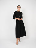 Blanc et Noir Front Button Maxi Dress