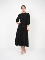 Blanc et Noir Front Button Maxi Dress