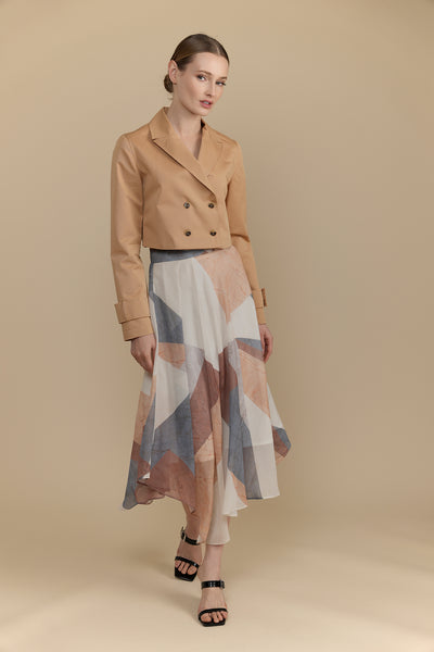 Carlucci Asymmetric Printed skirt