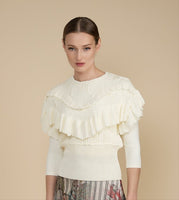 Carlucci Ruffles Knit Sweaters