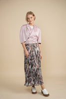 Carlucci Printed Pleated Skirt