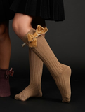 Zubii Velvet Bow Knee Sock