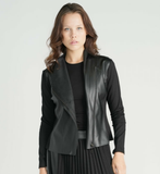 Weekend Ponte Sleeve Leather Jacket