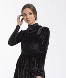 Monn Crushed Velvet Turtleneck