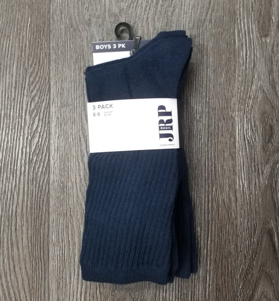 JRP Boys/Mens Ribbed Socks 3 Pk