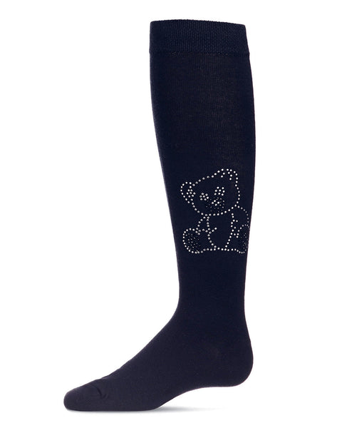 Memoi Crystal Bear Knee Socks