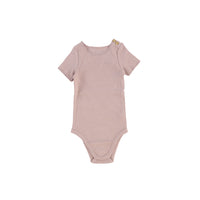 Lil Legs Ribbed SS Onesie w Buttons