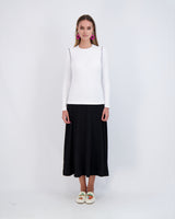 Miumax Ribbed Midi Skirt