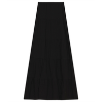 Unclear Tiered Solid Long Skirt