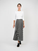 Mademoiselle Houndstooth Accord Satin Skirt