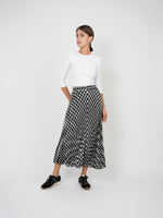 Mademoiselle Houndstooth Accord Satin Skirt