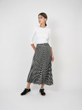 Mademoiselle Houndstooth Accord Satin Skirt