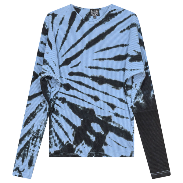 BuHu Ribbed Tie Dye Vneck Top