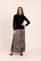 Ord Couture Snake Print Velvet Ruffled Skirt