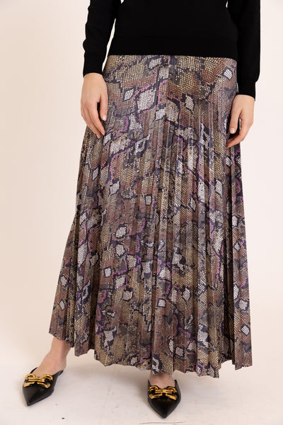 Ord Couture Snake Print Velvet Ruffled Skirt