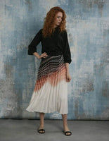 Carlucci Ombre Pleated Maxi Skirt