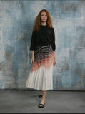 Carlucci Ombre Pleated Maxi Skirt