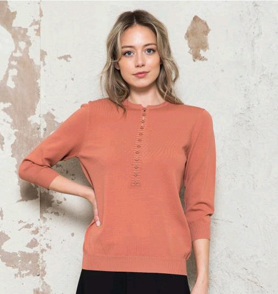 Ivee Mini Button Front Sweater