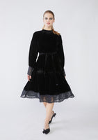 Pascal Velour Lace Cuff Dress