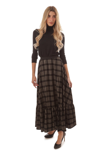 Paper Parachute Houndstooth Knit Skirt