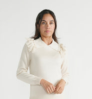 Weekend Tassel Collared Sweater