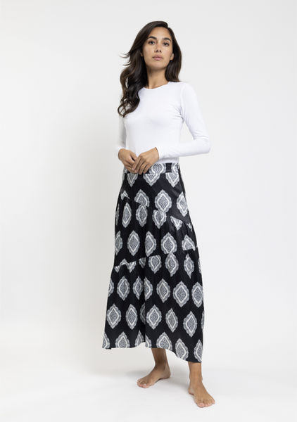 Donna Bella Printed Midi Skirt