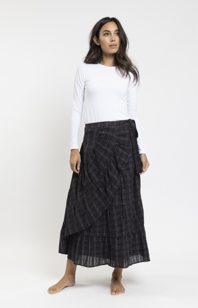 Donna Bella Layered Skirt With Fake Wrap