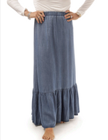 Paper Parachute Ruffle Denim Skirt