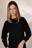 Katelyn Collar V Neck Open Knit Sweater