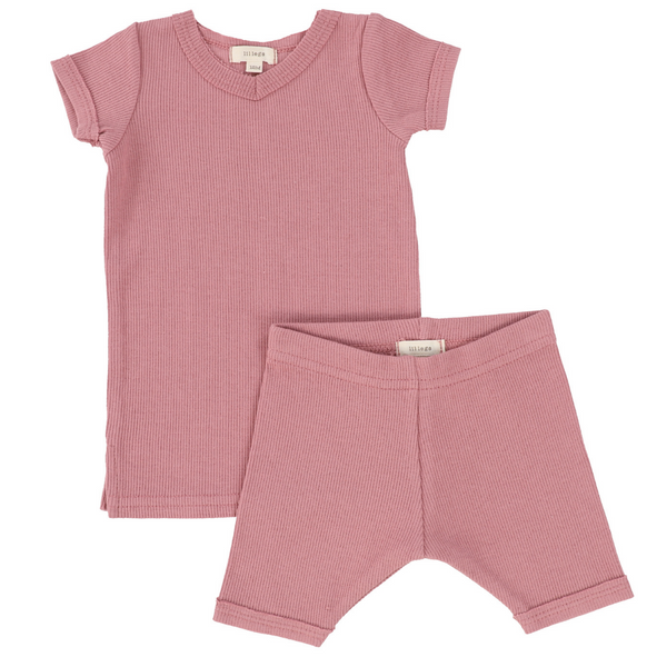 Lil Legs Short Sleeve Ribbed Set – Hats to Hose