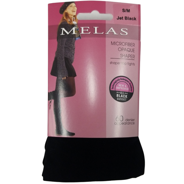 Melas 6 Pair Women's 60 Denier Microfiber Control Top Tights Black  Small/Medium at  Women's Clothing store