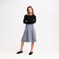 Unclear WB0CYT1328 Tiered Corduroy Skirt