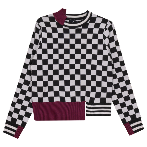 Spades Check Design Sweater