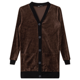 Unclear Velour and Rib Cardigan