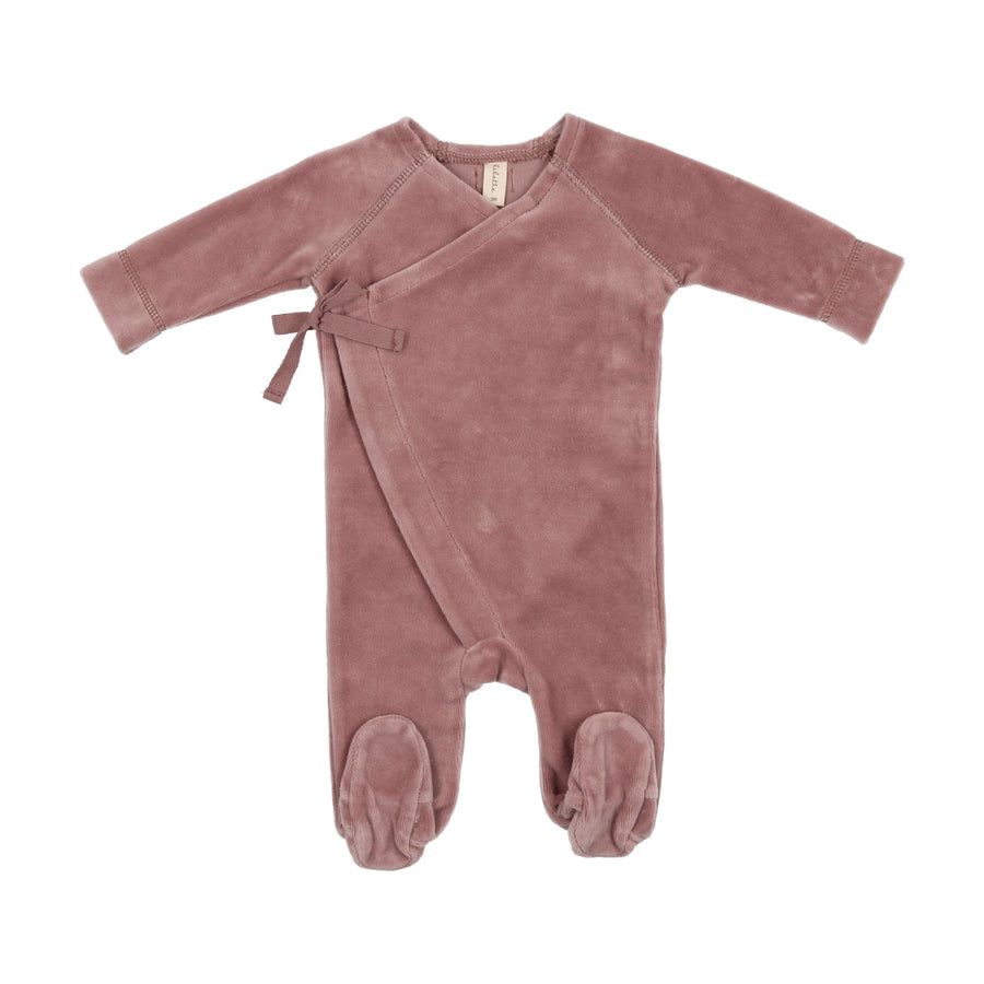 Velour Wrap Footie- Lavender